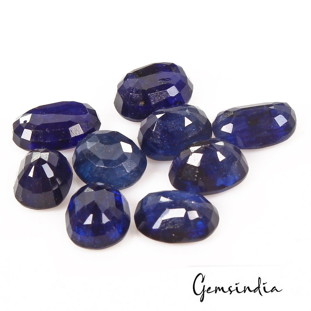 Certified 46 Ct/10 Pcs Natural Blue Ceylon Sapphire Oval Cut Gem Lot For Jewelry