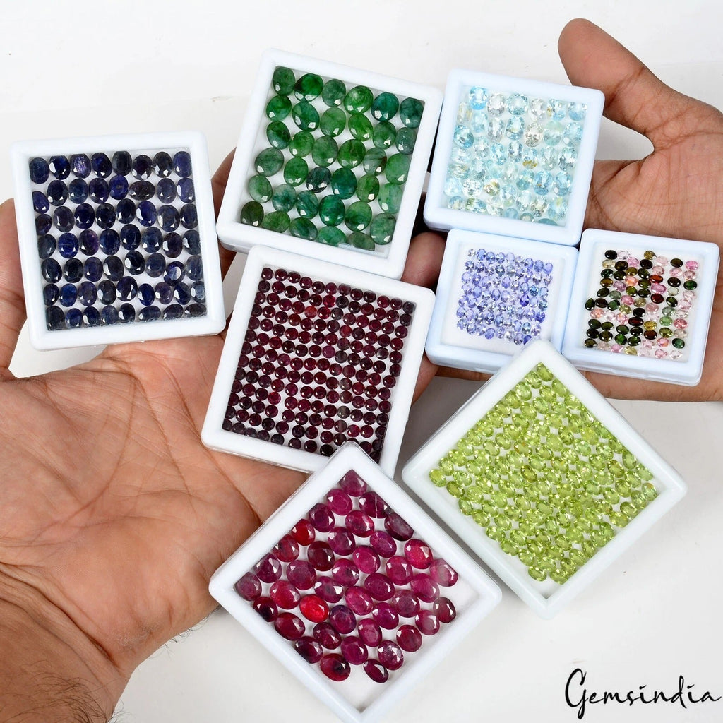 520 Cts/667 Pcs Natural Multi Color Super Pack 8 Lots Mixed Cut Gems For Jewelry