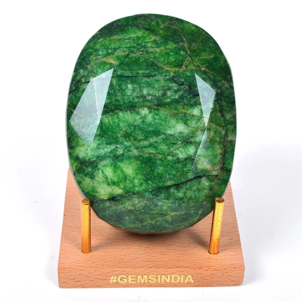 Large 2760 Ct Natural Green Brazilian Emerald Oval Faceted Earth Mined Gemstone