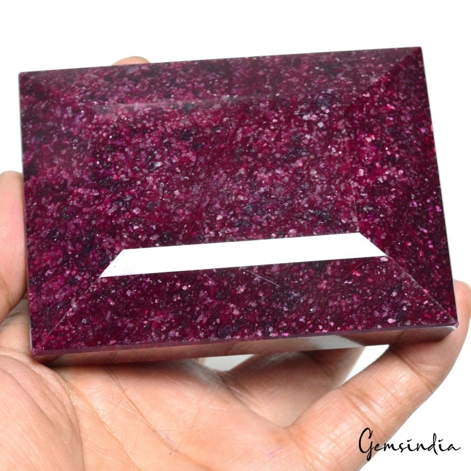 Ruby Loose Gemstone, Color Enhanced, Red — 97x72x38 mm, 3140 Ct