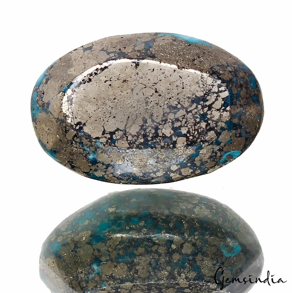 105.80Ct Natural Untreated Copper Blue Turquoise(Firoza) Oval Cab Loose Rare Gem