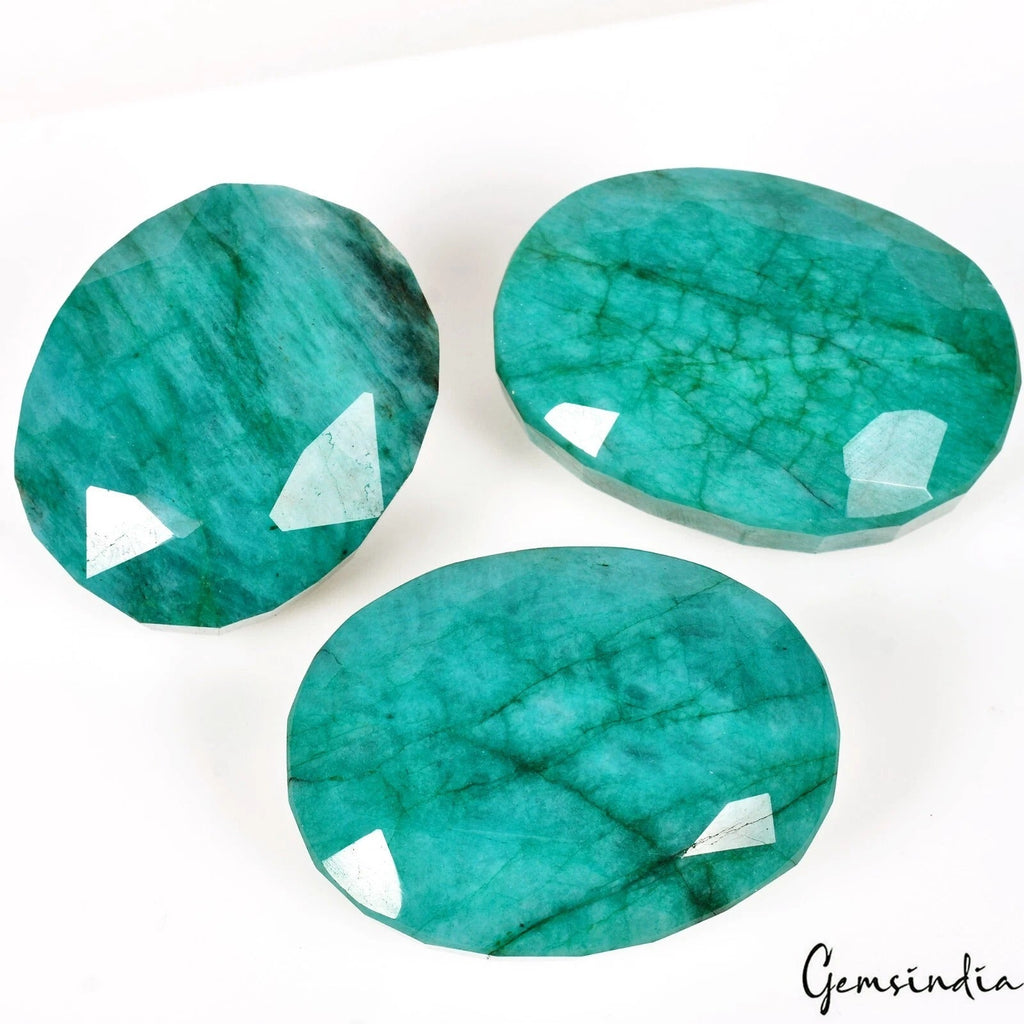 1200Ct Natural Huge Green Blue Colombian Emerald Huge Oval Cut Gemstones 46-54mm