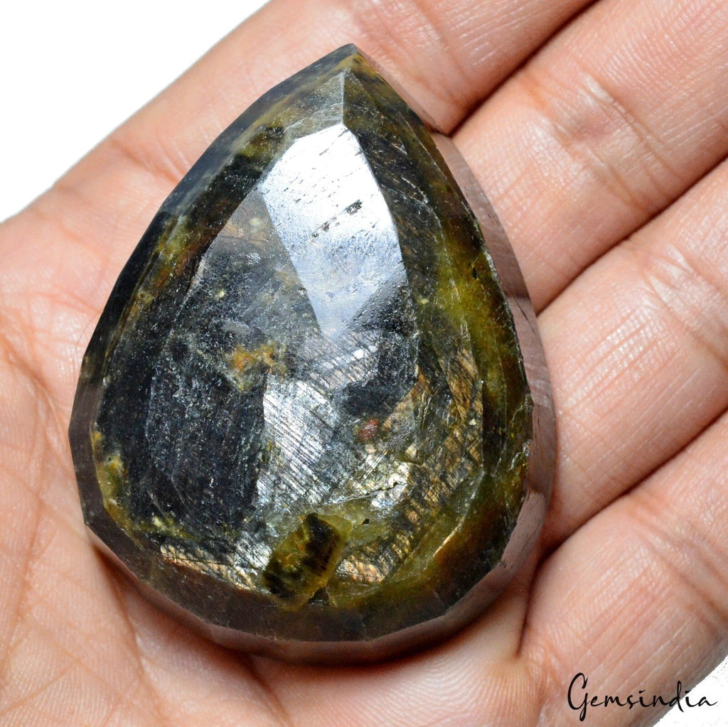 Certified 600 Cts Natural Brown Black Sapphire Untreated Pear cut Huge Loose Gem