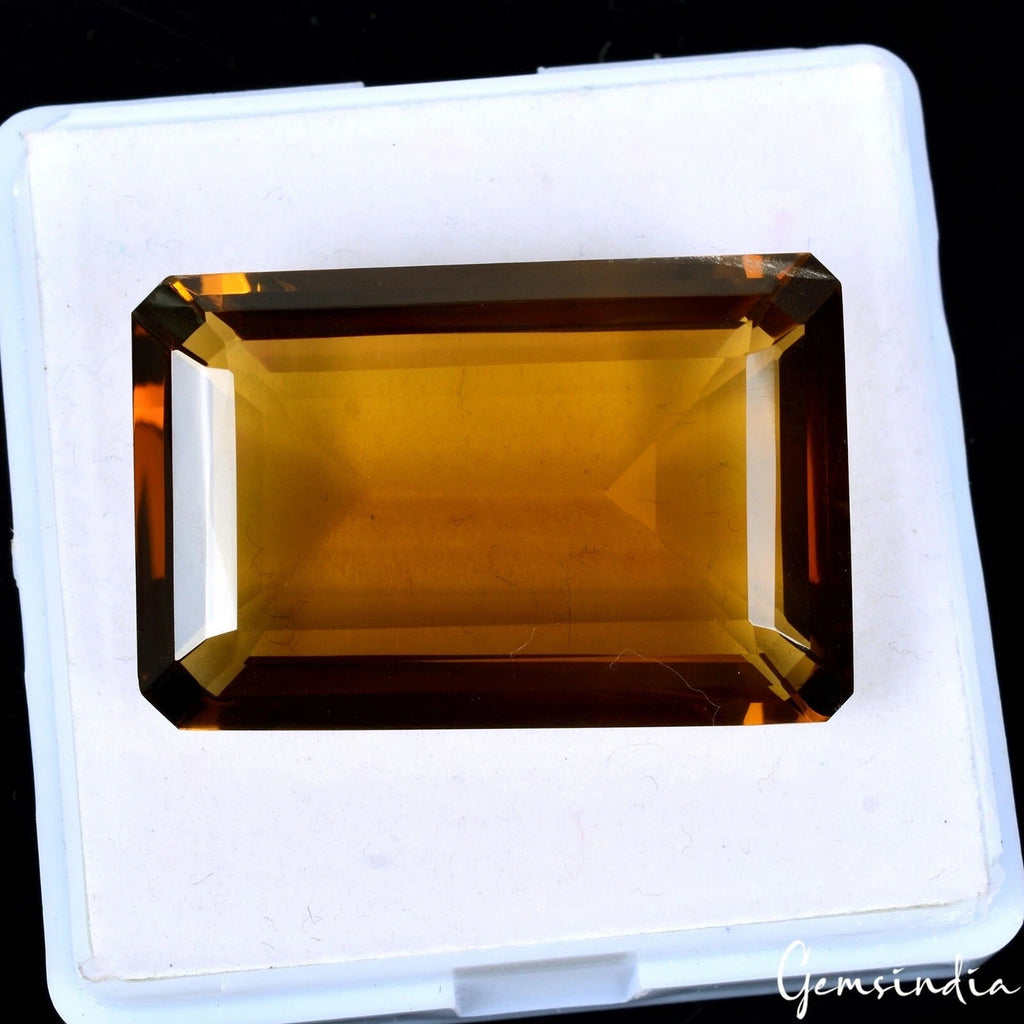 71.80 Ct.Ravishing Color! Natural Gold Yellow Citrine Perfect Shape&Clean Gem
