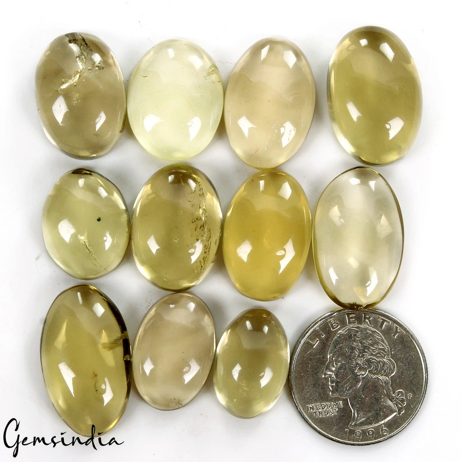 11 Pcs Natural Citrine Untreated 18-24mm Oval Cabochon Loose Gemstones 263.60 Ct