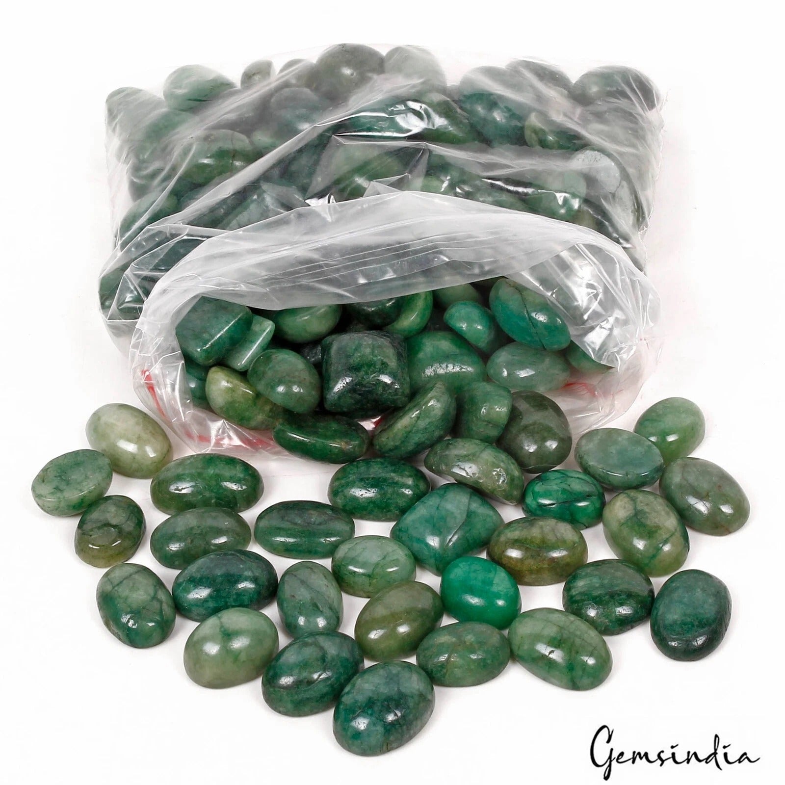 2500 Ct/128 Pcs Natural Brazilian Green Emerald Mix Cab Wholesale Loose Gems Lot