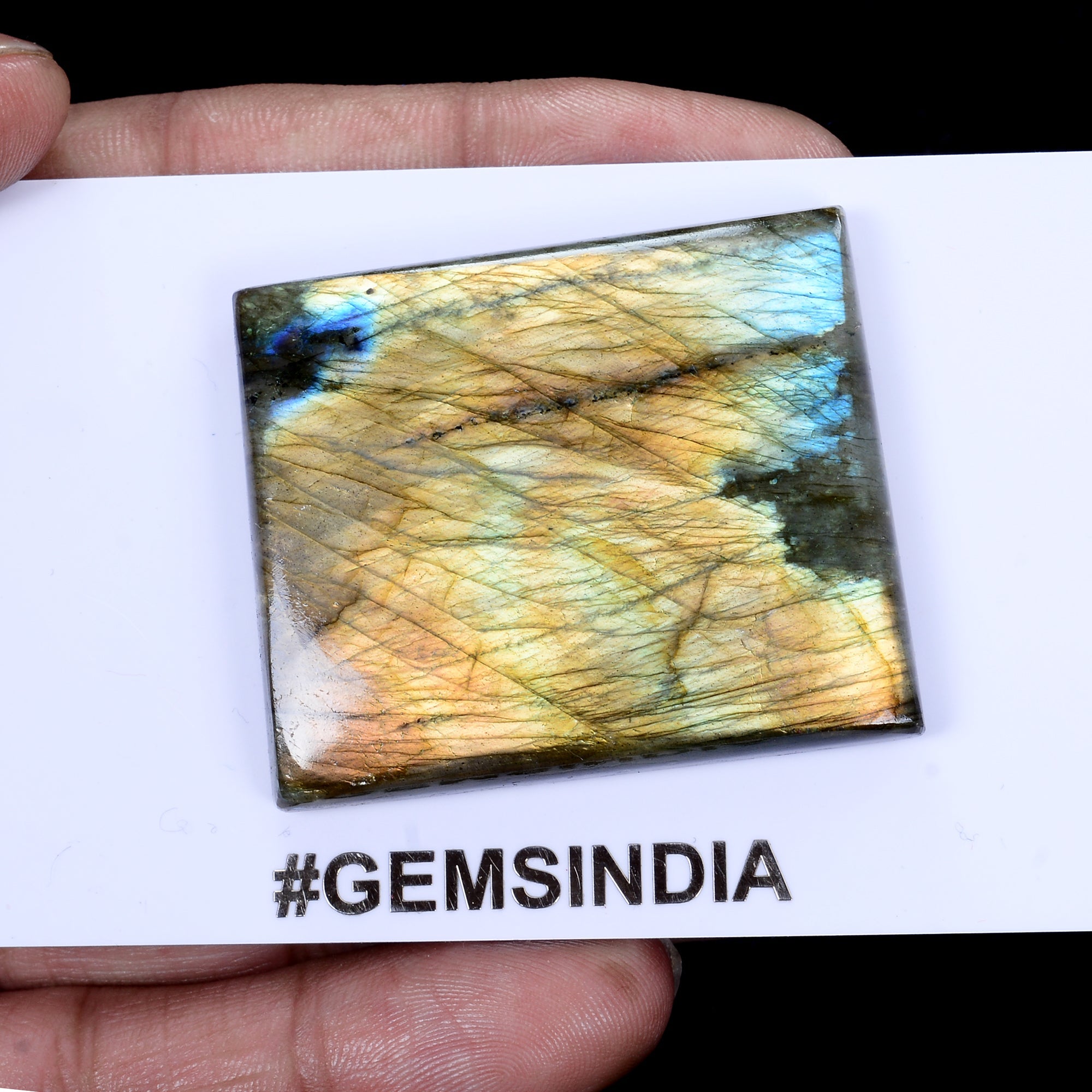 Labradorite Stone Natural Spectrolite Rectangular Cabochon Gemstone~138.40 Ct~