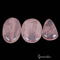 300 Cts/3 Pcs Natural Untreated Pink Rose Quartz Mix Cab Loose Gems For Pendants
