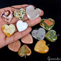 680 Ct/12 Pcs Natural Untreated Multi Color Gems Heart Shape/Wire Loops Pendants