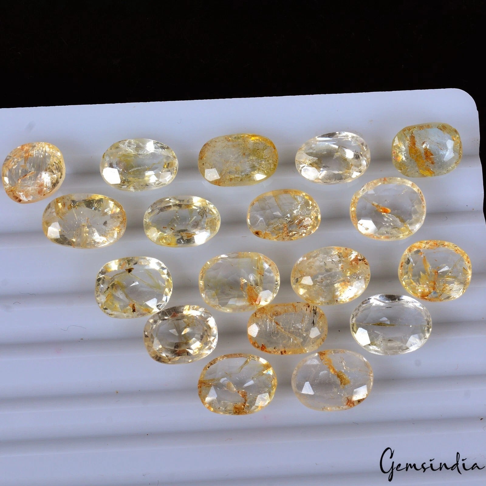 100.40Ct/18 Pcs Natural Untreated Yellow Golden Topaz (Pukhraj)Oval Cut Gems Lot