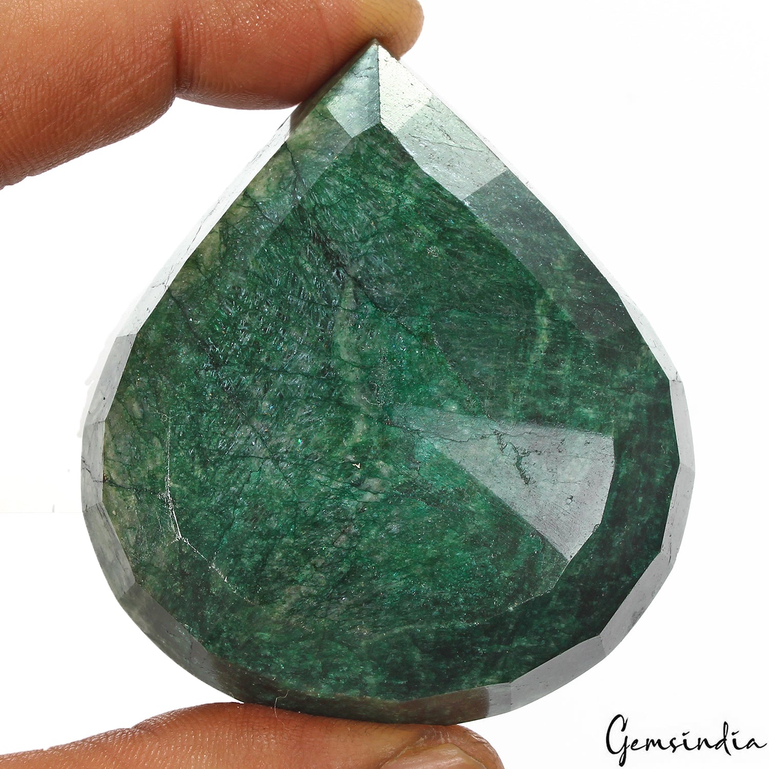 Emerald Loose Gemstone, Green — 65 x 56 x 20mm, 530 Ct, Brazil