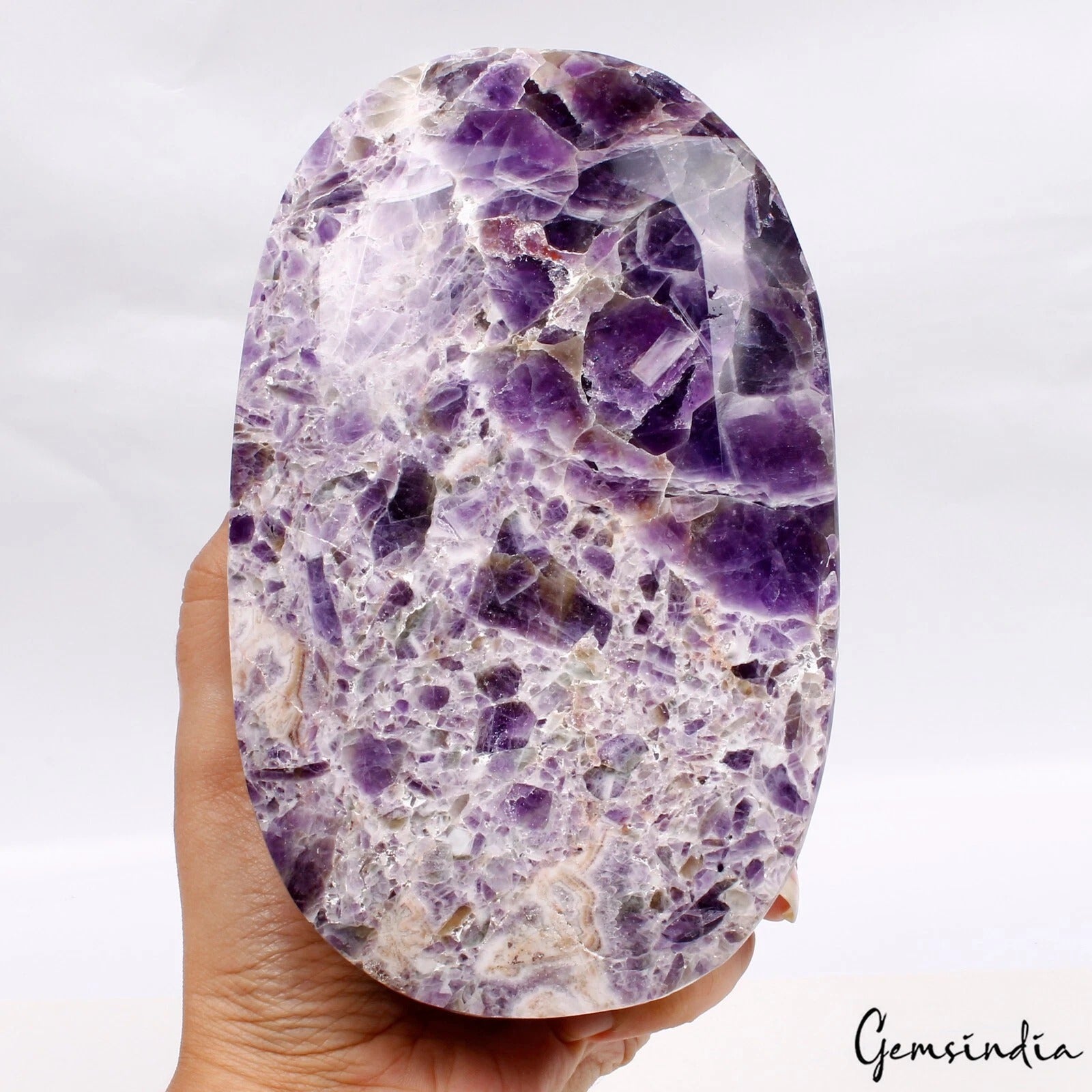 Amethyst Loose Gemstone, Oval Cut — 6.3x3.9x3.5 inch, 11000 Ct (2.2 Kg), Brazil