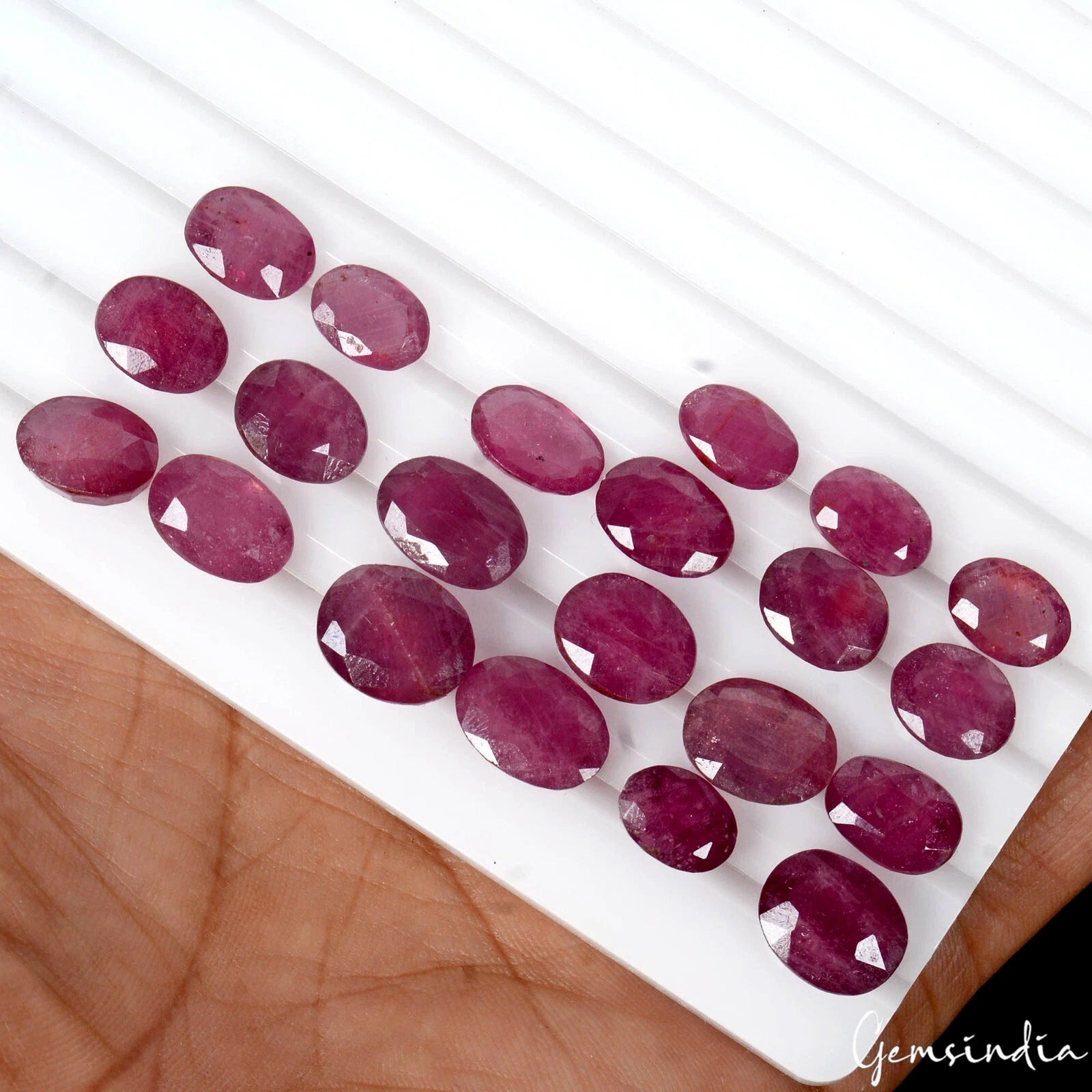90.60 Cts Natural Red Ruby Mozambique Oval 9-12mm Certified AAA Grade Gemstones