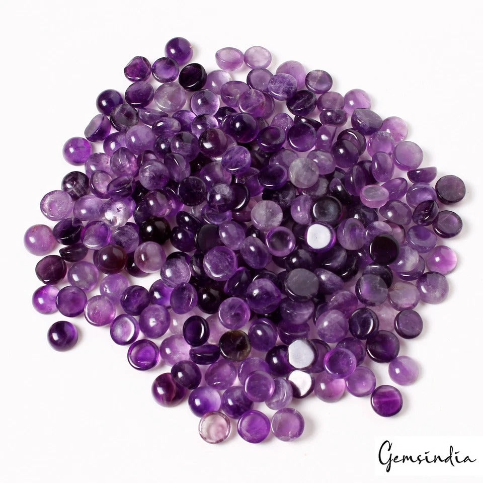 1250 Ct Natural Purple Amethyst Round Cab Loose Untreated Wholesale Gems~230 Pcs