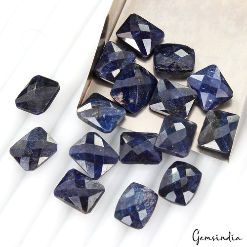 10-12mm Natural Blue Sapphire Octagon Checker Cut Loose Gemstones~77.00Ct/16 Pcs
