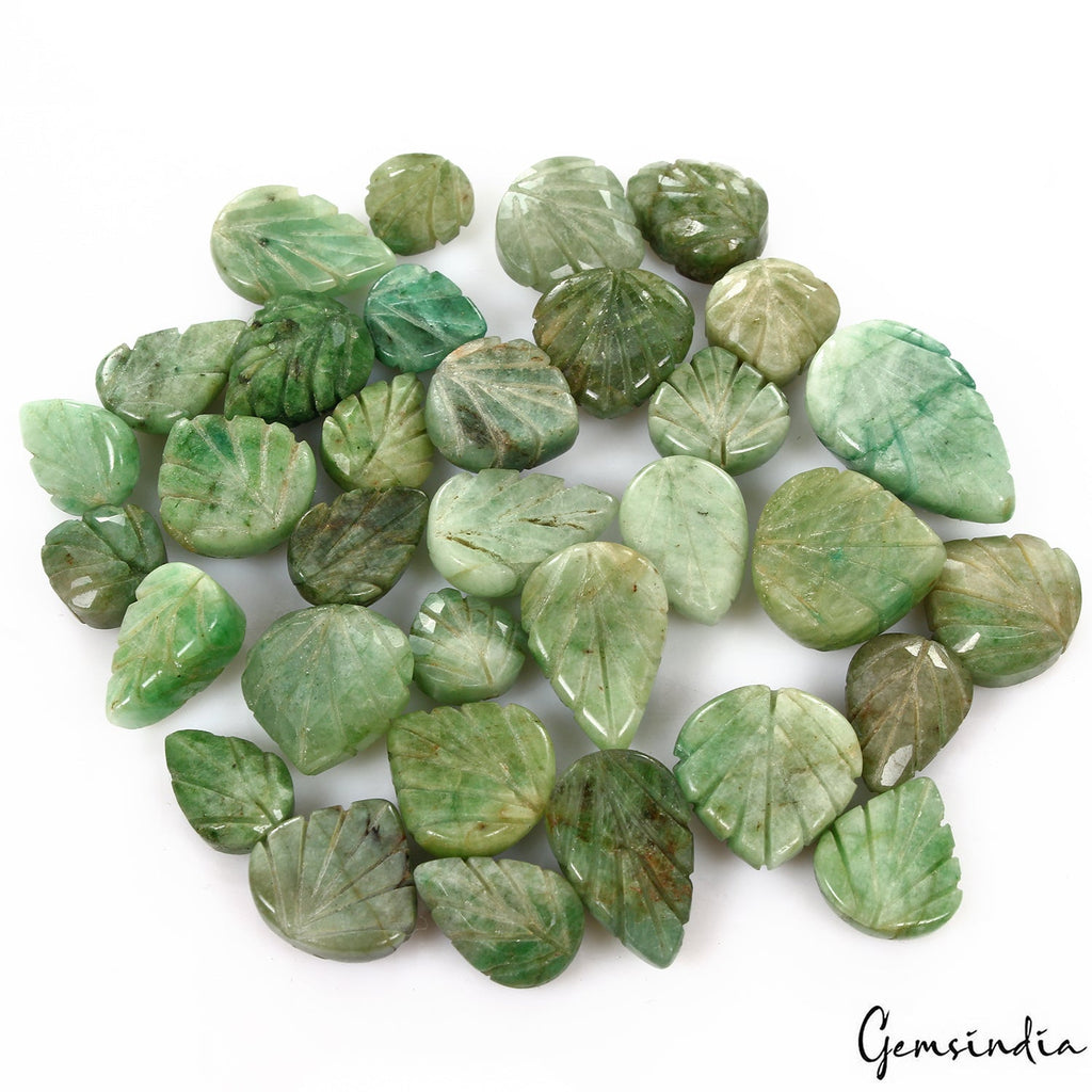 460 Cts/33 Pcs Natural Green Emerald Mix Shape Hand Carved Loose Gemstones Lot