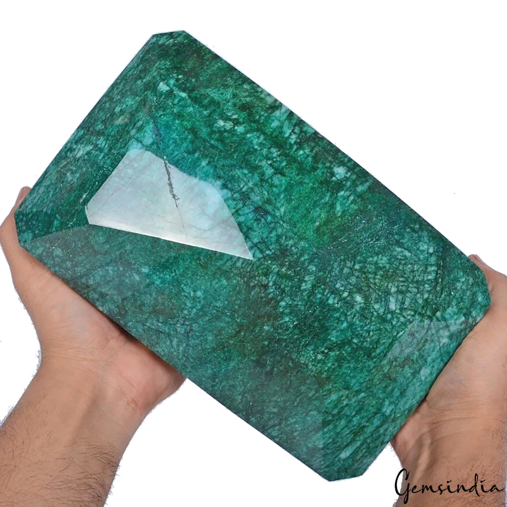 Huge 6.6Kg Natural Brazilian Green Emerald Earth Mined Museum Size Huge Gemstone