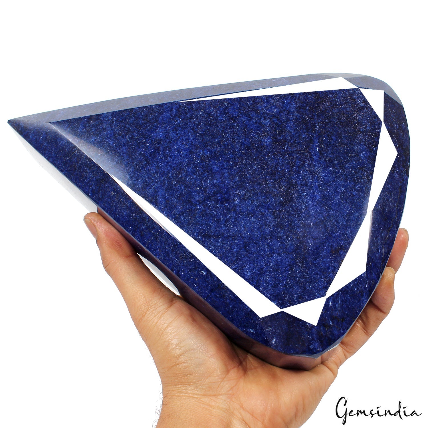 Large 5.5 kilo Natural Blue Sapphire Stone Huge Pear Cut 9.1" Display Specimen