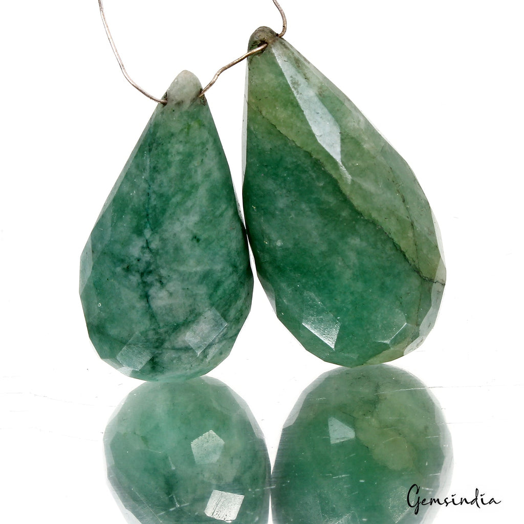 123.40 Ct Natural Pear Cut Brazilian Emerald Briolette Loose Gems For Jewelry
