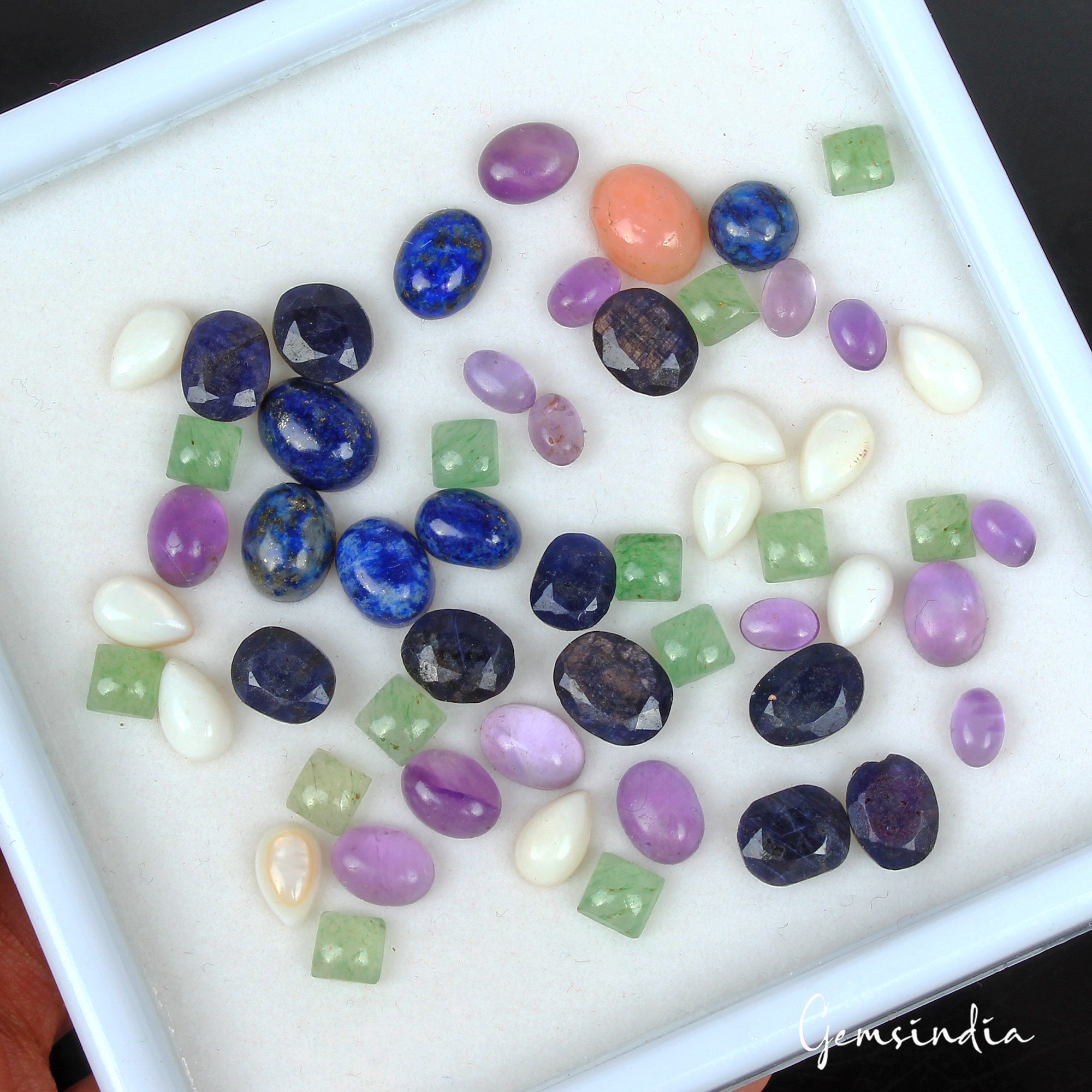 70 Cts/55 Pcs Natural Multi Color Mix Cut Loose 5mm To 10mm Gems Lot For Jewelry