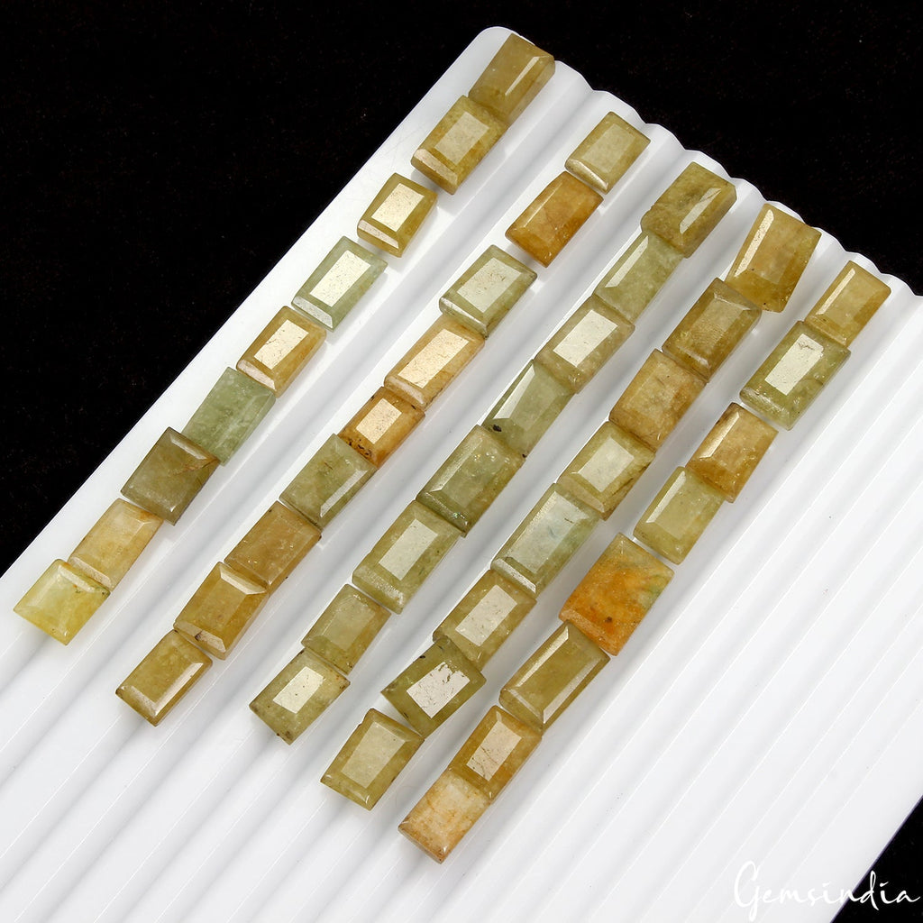 300 Ct Natural Untreated Yellow Green Beryl Baguette Cut 11-16mm Loose Gemstones