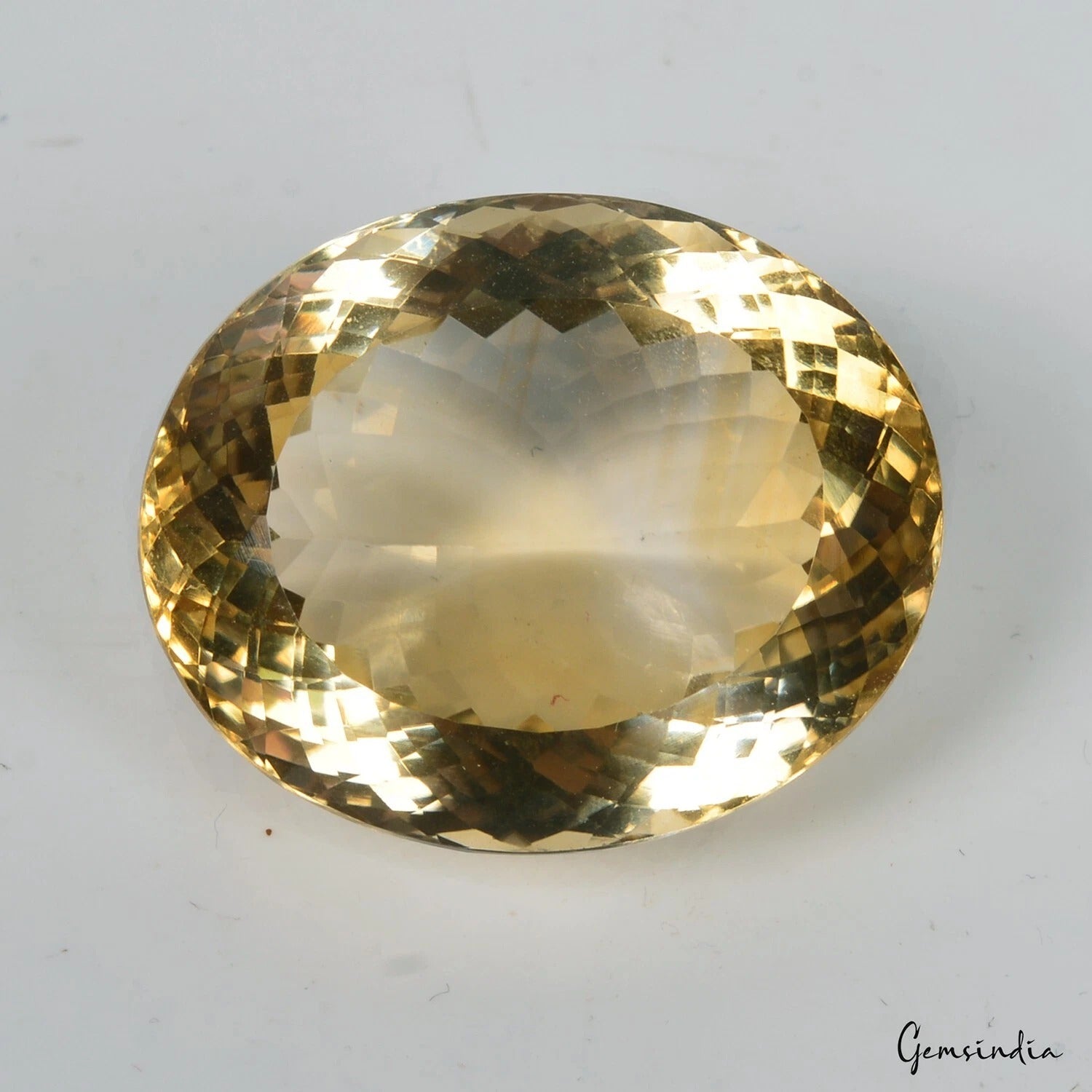 Citrine Loose Gemstone, Untreated, Yellow — 25 x 21 x 13 mm, 48.50 Ct, Brazil
