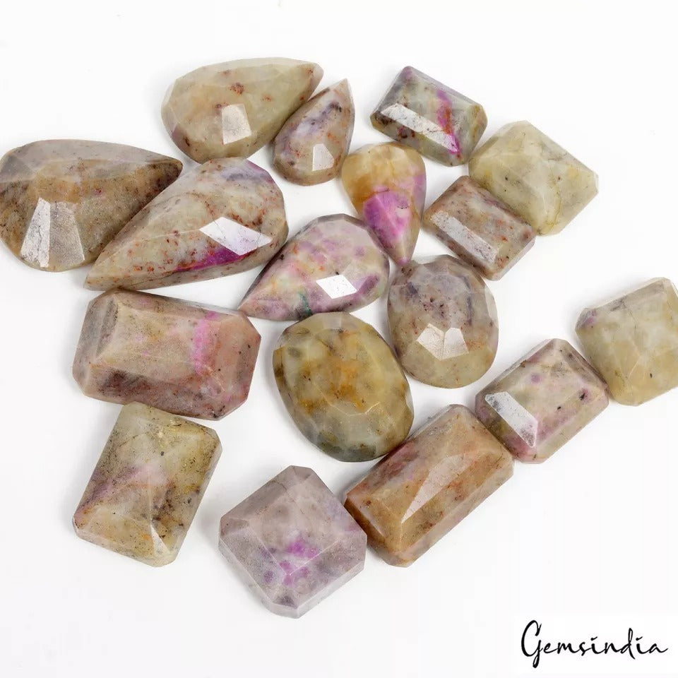 1500 Ct Natural Untreated Ruby In Crystal Matrix Octagon Faceted Loose Gemstone