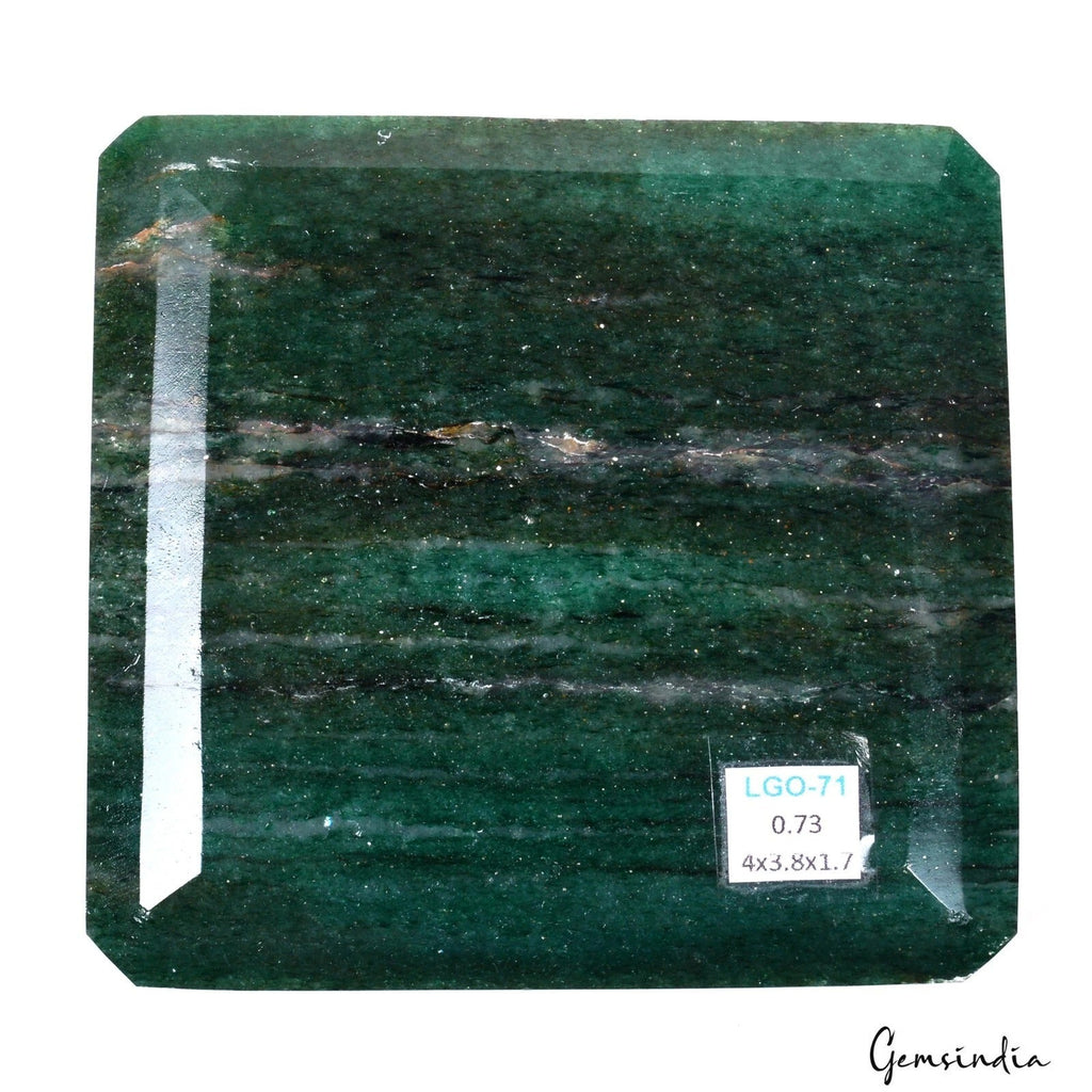 730Gram Natural Green Aventurine Octagon Cut Untreated Loose Gemstone 4*3.8*1.7"