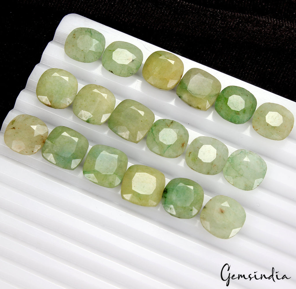 108.10Ct Natural Green Emerald Lot Cushion Cut 12mm Loose Brazil Gemstones 18 Pc