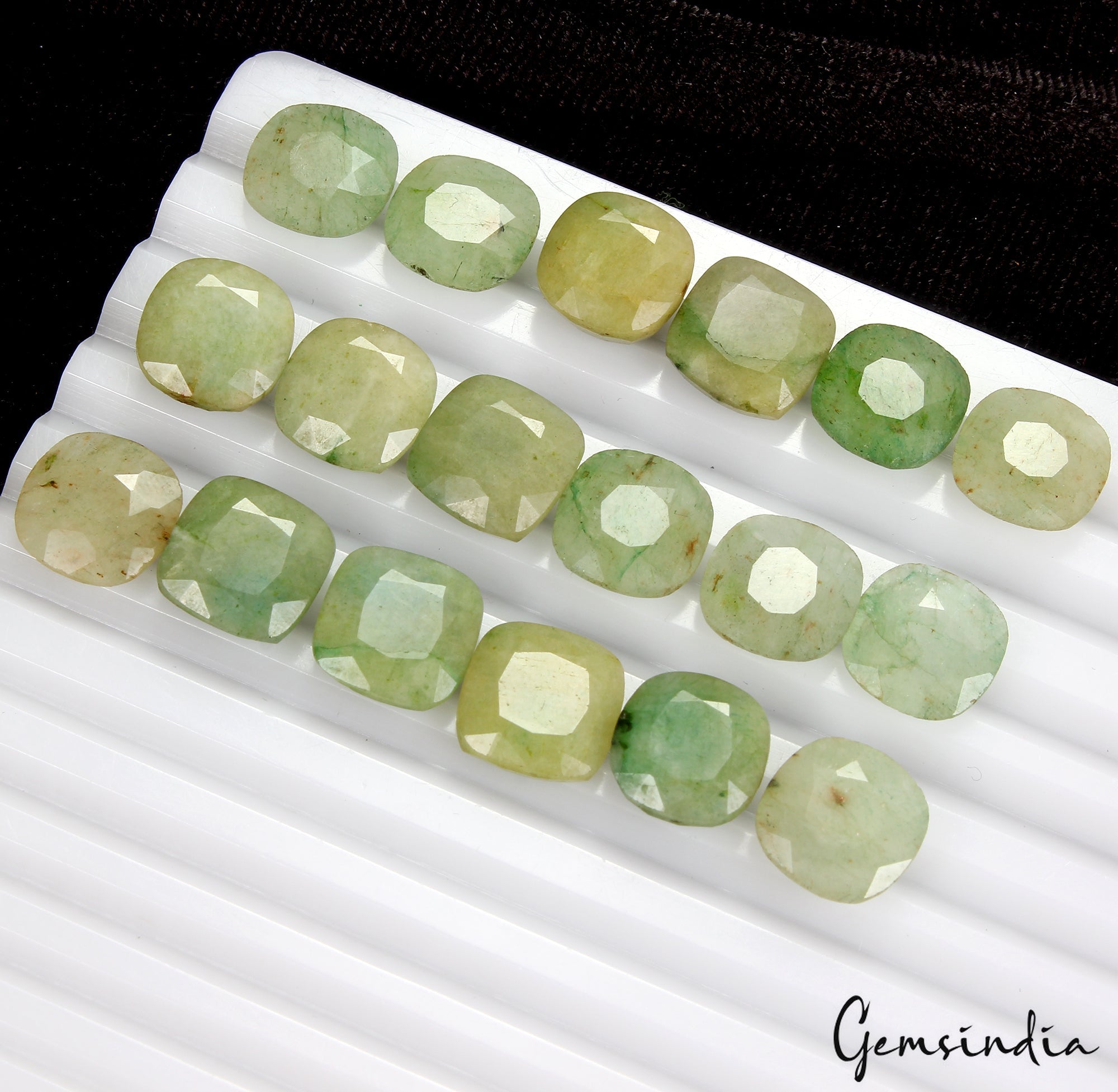 108.10Ct Natural Green Emerald Lot Cushion Cut 12mm Loose Brazil Gemstones 18 Pc