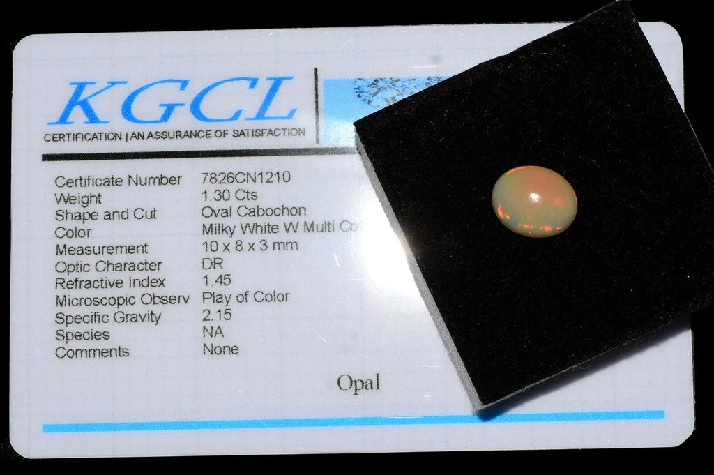 Oval Cab Natural AAA Fiery Ethiopian Opal 1.30 Ct Certified Loose Gemstone