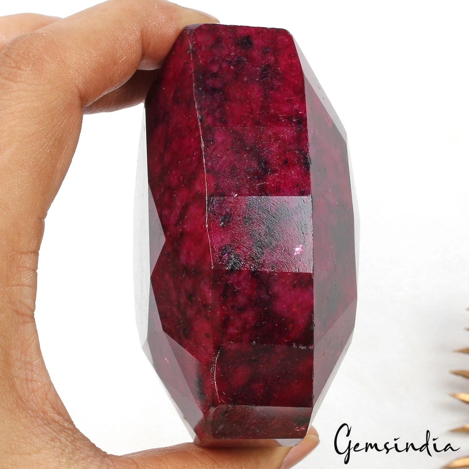 Ruby Loose Gemstone, Pear Faceted Cut, Color Enhanced — 93x88x49mm, 3130 Ct, Madagascar