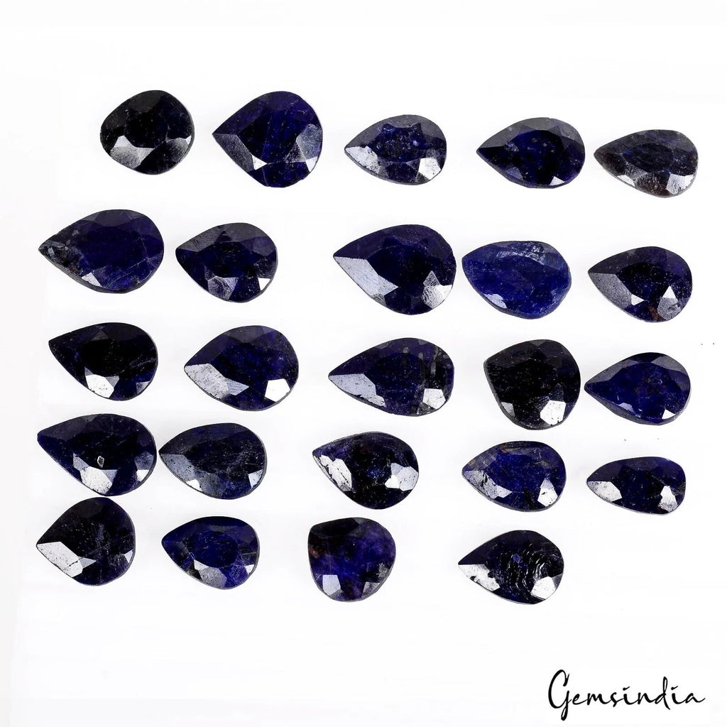 300 Ct Natural Blue Sapphire Pear Cut Loose 14-19mm Faceted Gemstones ~ 24 Pcs