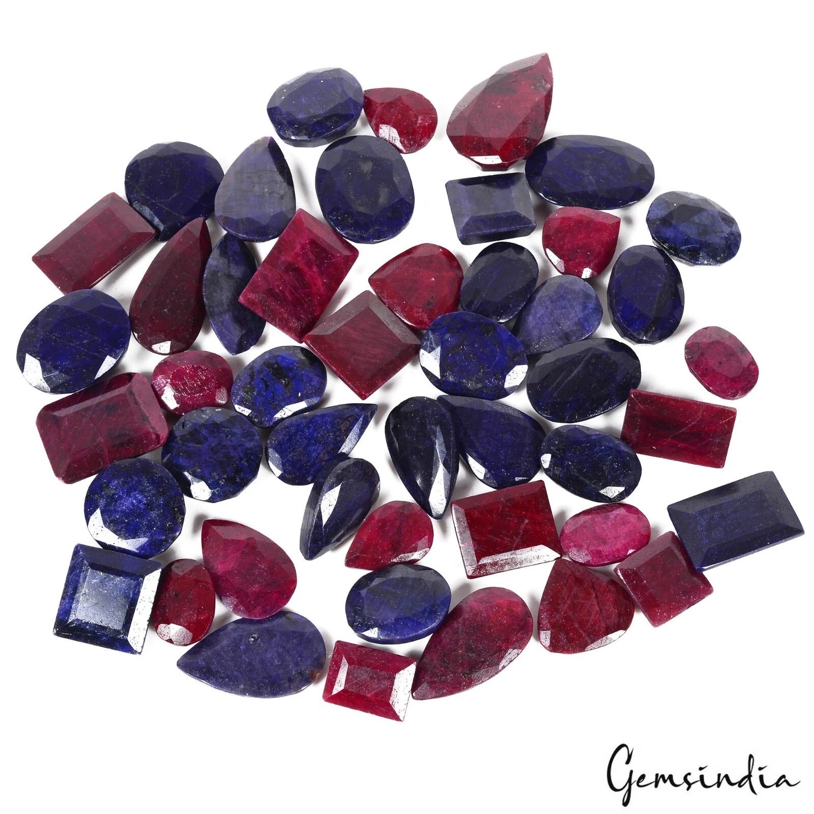 1560Ct/16-33mm Natural Ruby Sapphire Mix Cut Loose Madagascar Certified Gems Lot