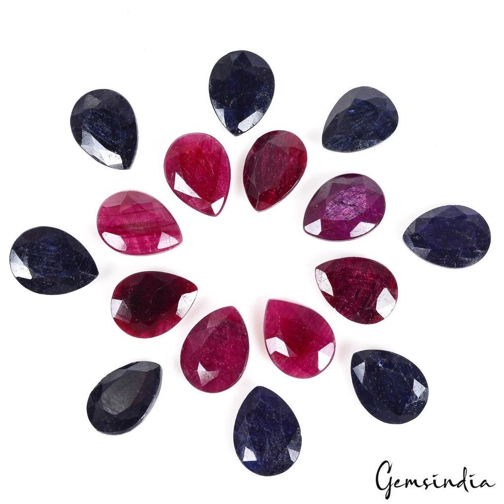 Ruby Lot, Loose Gemstone, Color Enhanced, Red — 16 Pieces, 18mm to 20mm, 248.00 Ct, Brazil