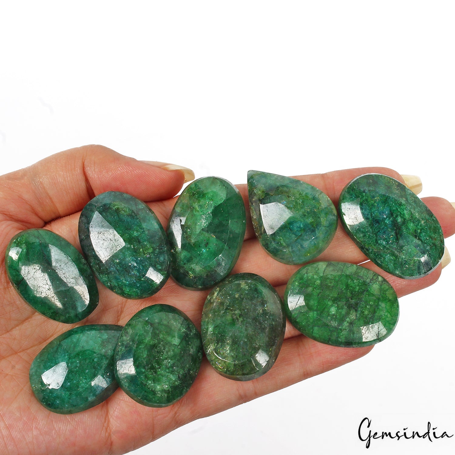 525 Cts/9 Pcs Natural Brazilian Green Emerald Mix Cut Loose Gems Lot For Jewelry