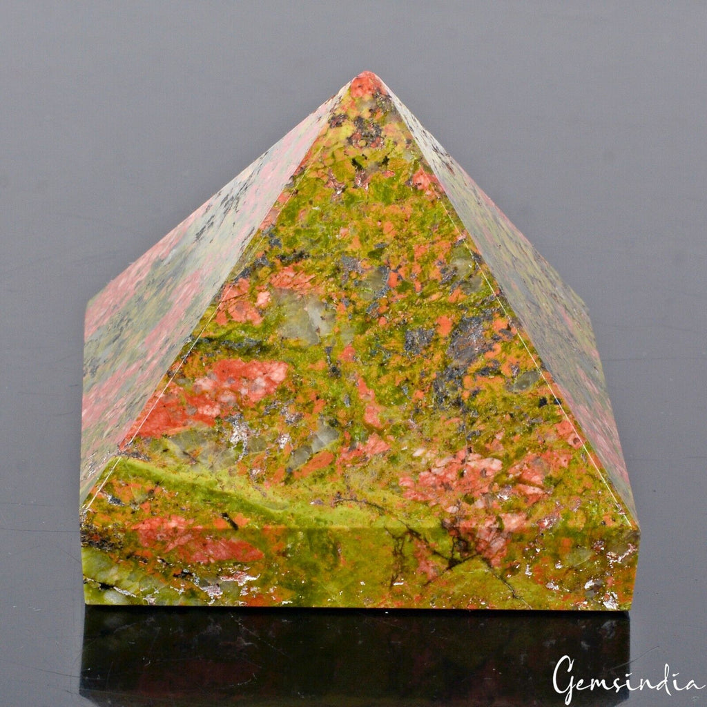 1.75" Unakite Jasper Crystal Healing Mineral /Reiki Healing Gemstone Pyramid