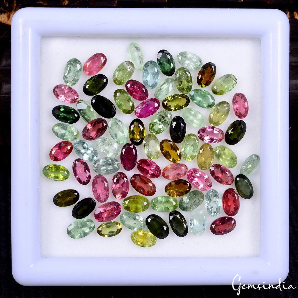 16.30 Cts Natural Unheated Multi Color Tourmaline Oval Calibrated 5x3mm Gems Lot