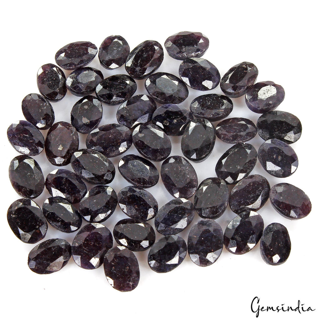 253.60 Ct/46Pc Natural Dark Blue Sapphire Oval Cut 11-12mm Loose Wholesale Gems