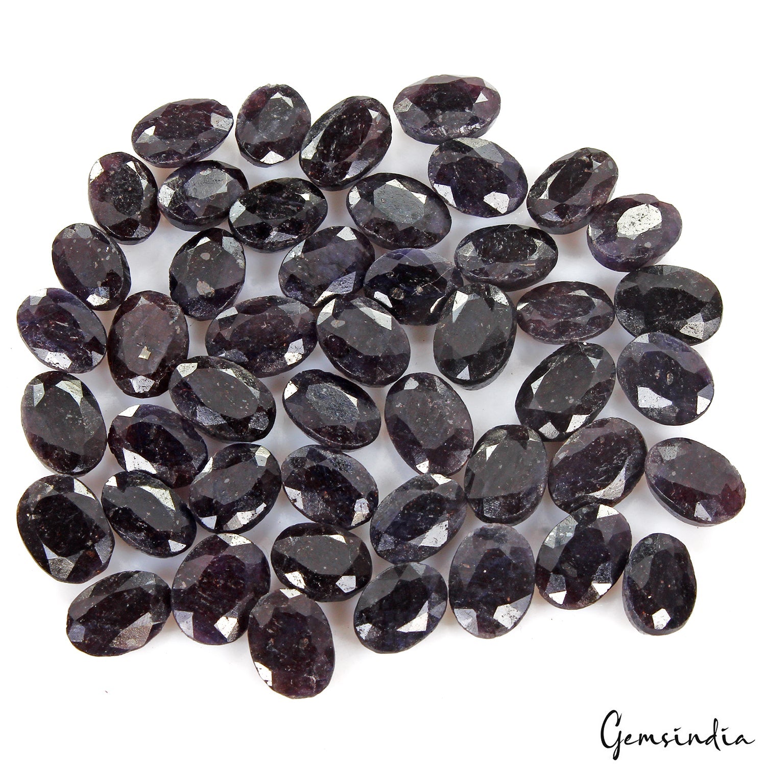 253.60 Ct/46Pc Natural Dark Blue Sapphire Oval Cut 11-12mm Loose Wholesale Gems