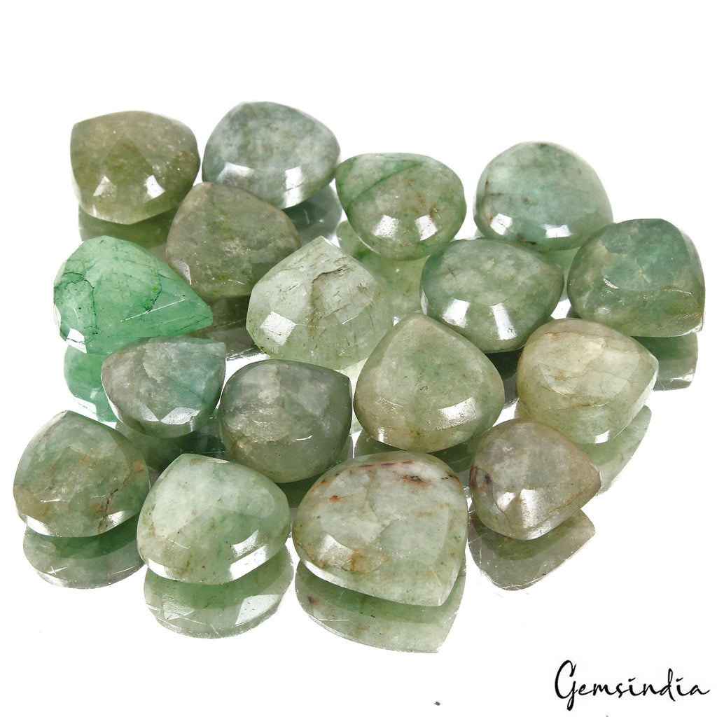 156.90 Cts/17 Pcs Natural Brazilian Green Emerald Pear Faceted Gems For Jewelry