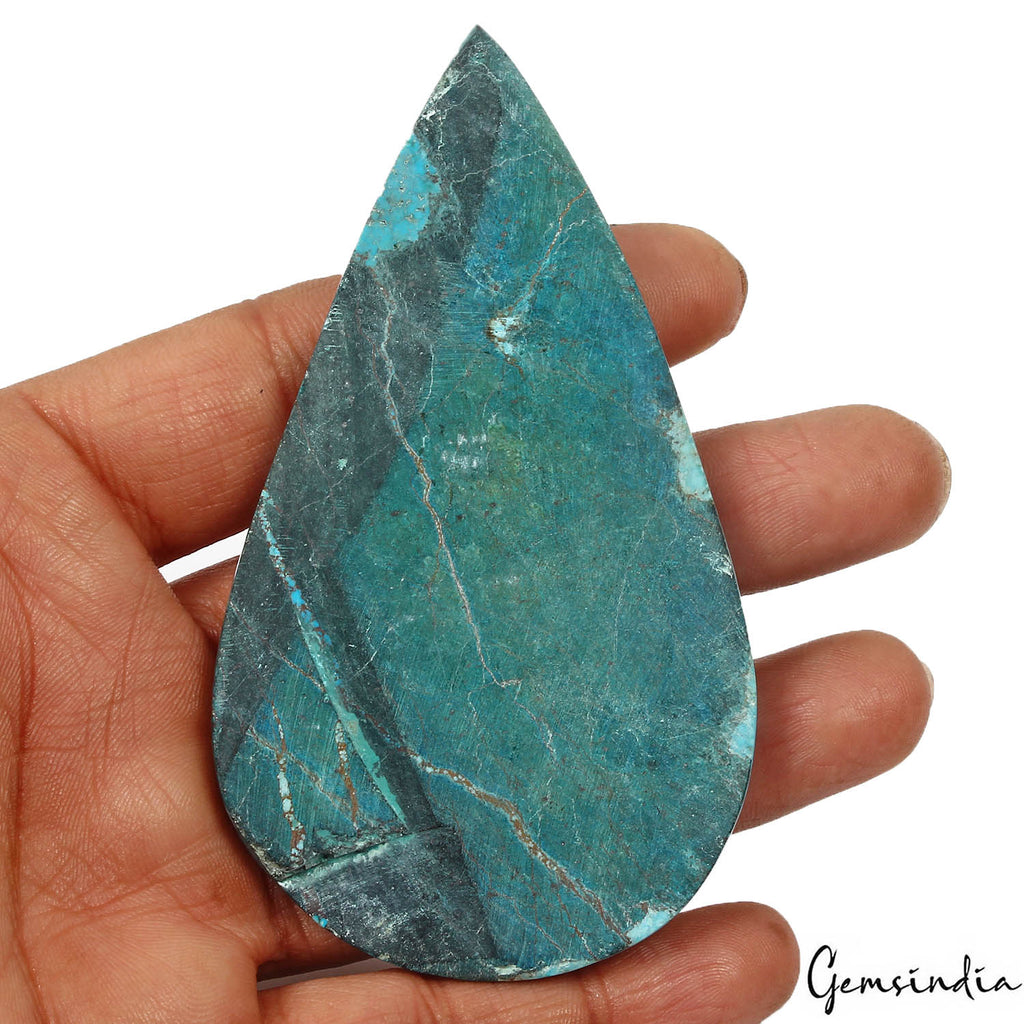 340 Ct Natural Blue Spiderweb USA Arizona Turquoise Pear Cab Loose Huge Size Gem