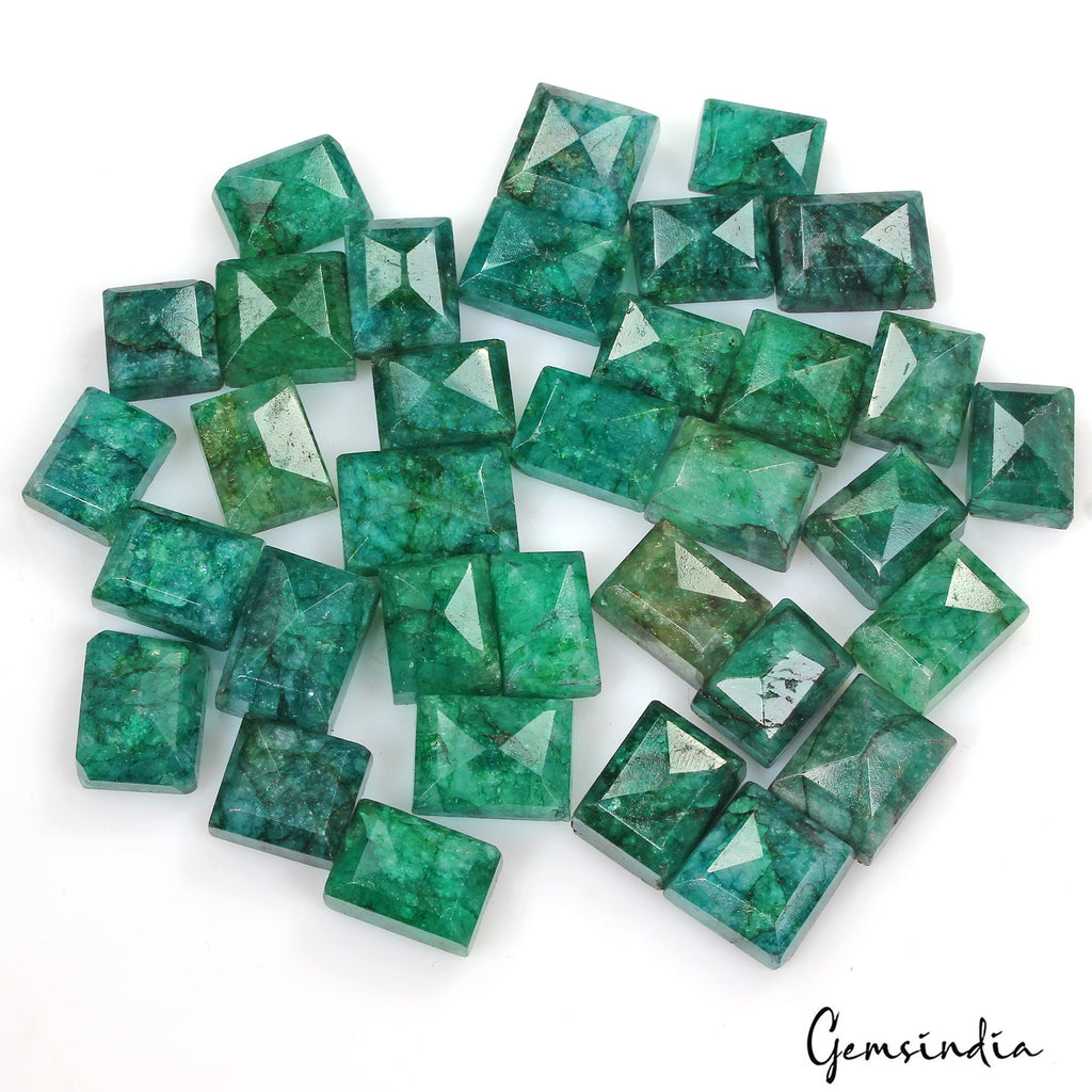 500 Ct/34 Pcs Natural Brazilian Green Emerald Baguette Cut Loose Gem For Jewelry