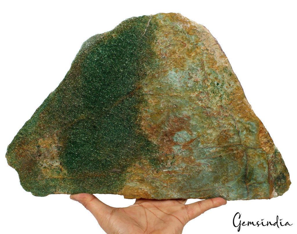 Natural Green Aventurine 2.9Kg Polished Crystal Slab 16.5" Extra Large Specimen