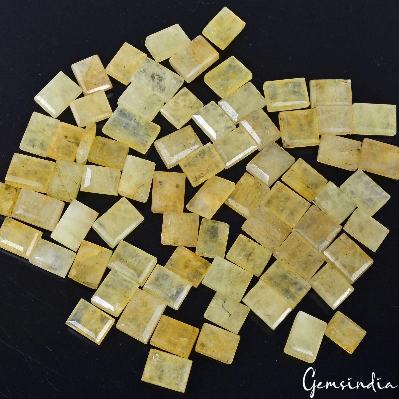 Heliodor Lot, Loose Gemstone, Baguette Cut, Yellow — 74 Pieces, 14mm to 19mm, 1000 Ct, Brazil
