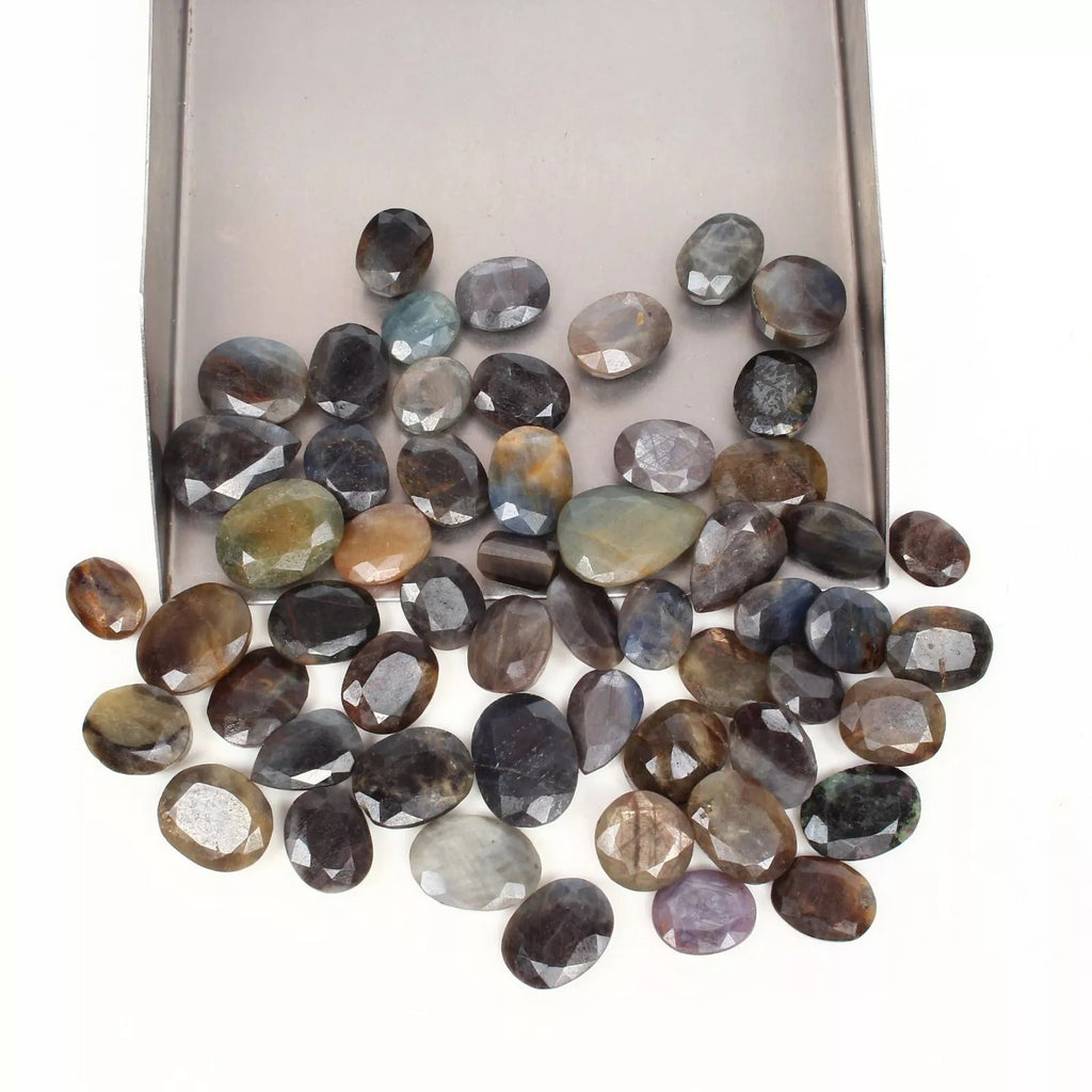 410 Ct/54 Pcs Natural Untreated Bi Color Sapphire Mix Cut Loose Gems For Jewelry