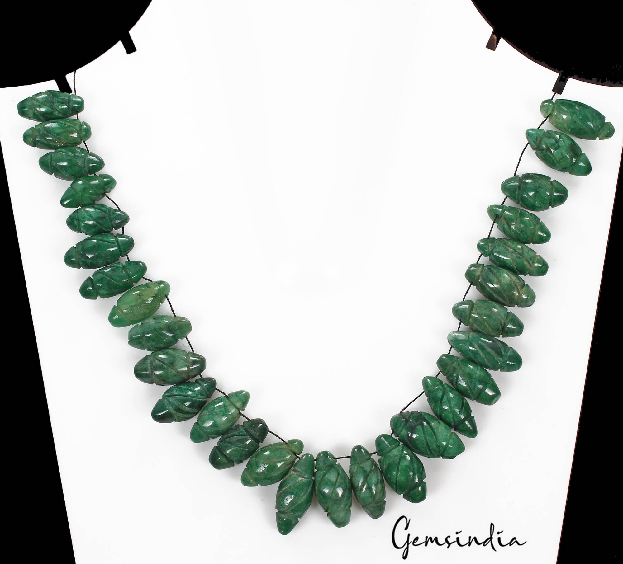 Emerald Beaded Strand, Color Enhanced, Green — 13mm to 23mm, 590 Ct, Brazil