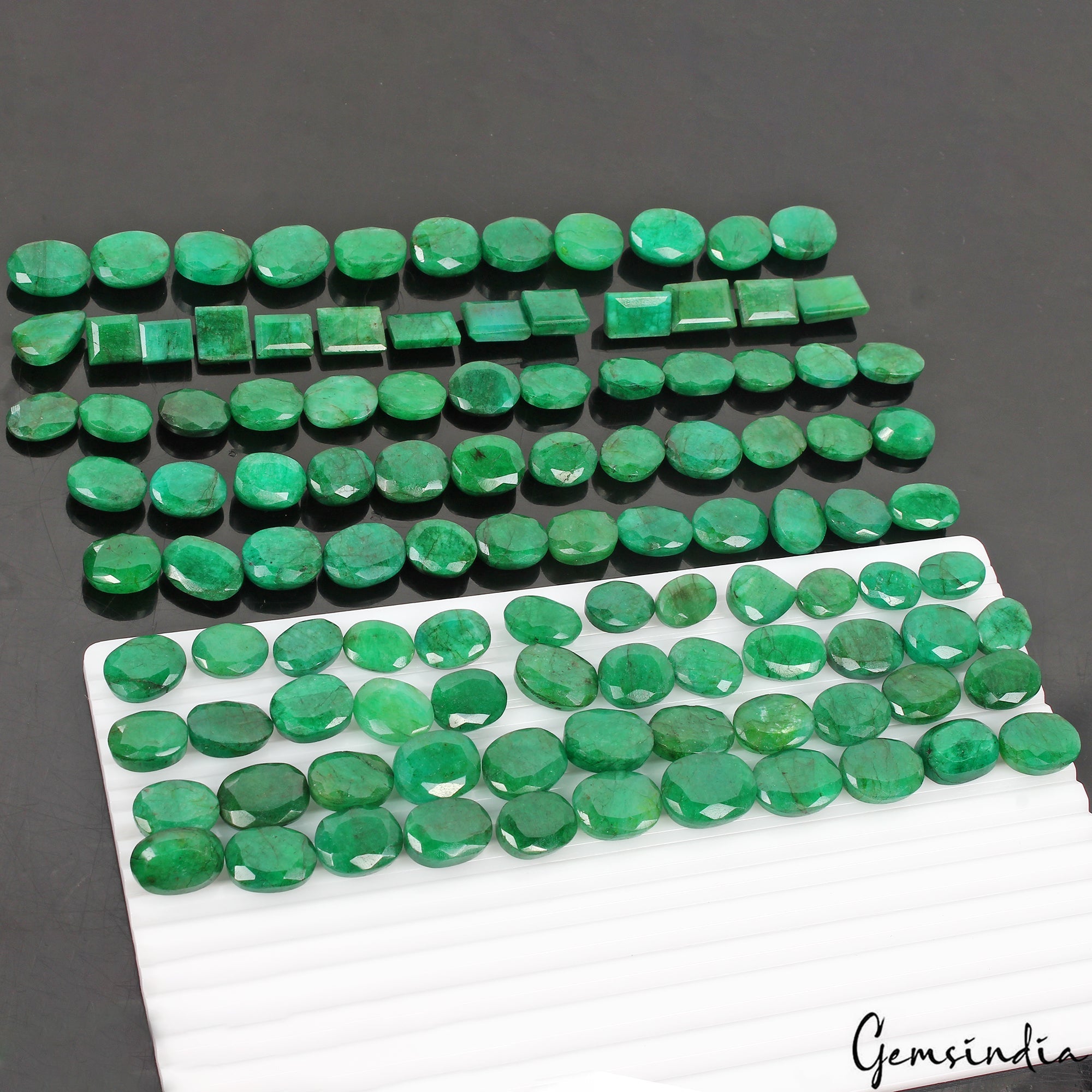 1600 Ct Natural Top Green Emerald Mix Cut 12-21mm Loose Gemstones Lot~107 Pcs