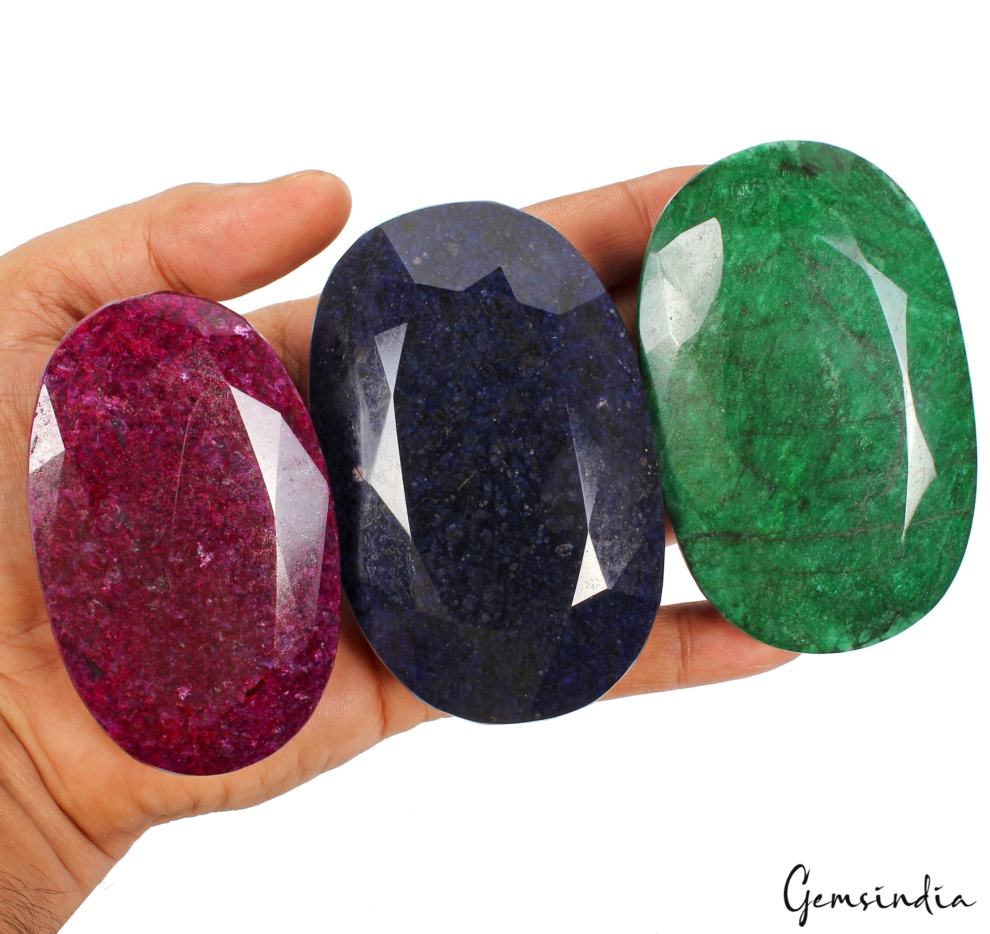 4120 Cts Natural Ruby, Sapphire & Emerald Oval Cut Loose Gemstones Lot 81-92mm