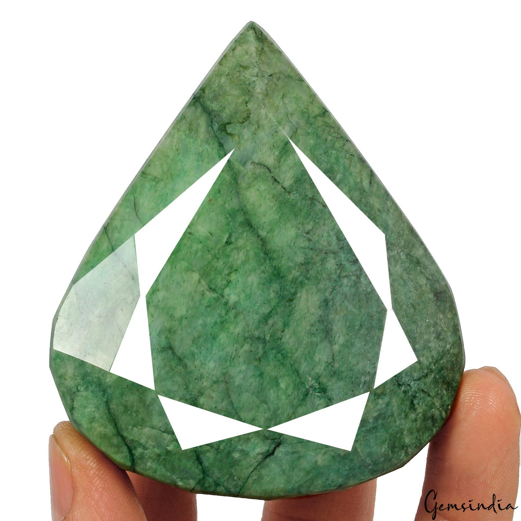 970 Ct Natural Pear Cut Faceted Emerald Earth Mined Museum Size Loose Gemstone